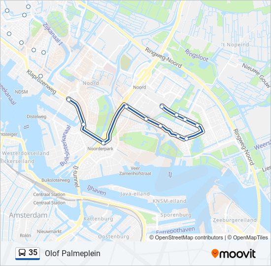 35 bus Line Map