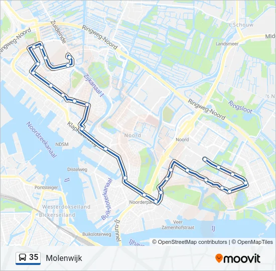 35 Bus Line Map