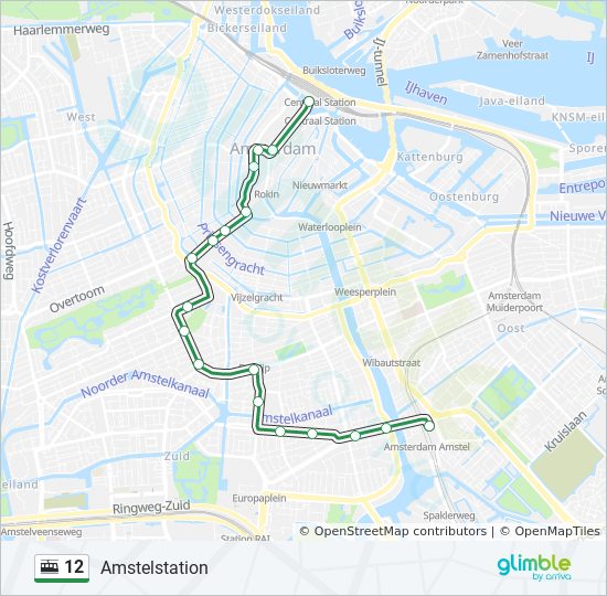 Reden Haalbaar erven 12 Route: dienstregelingen, haltes en kaarten - Amstelstation (Bijgewerkt)