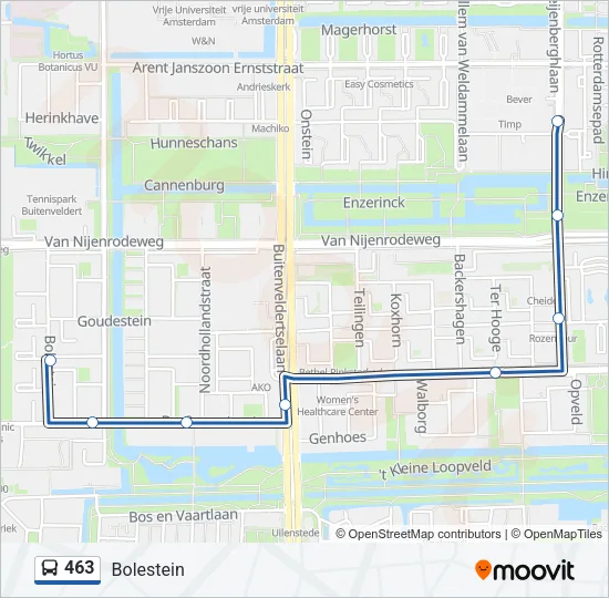 463 Bus Line Map