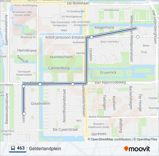 463 bus Line Map