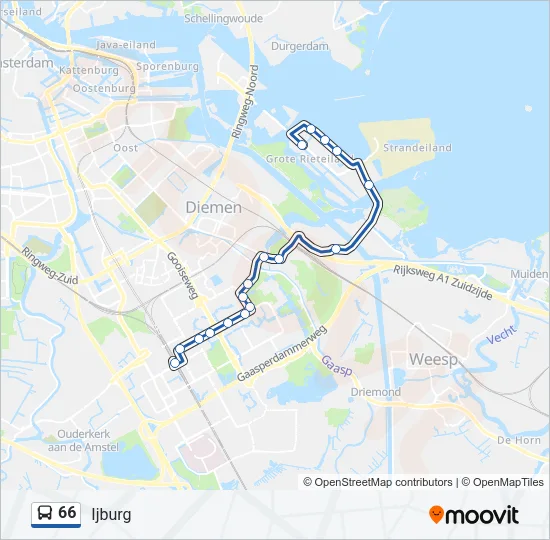 66 Bus Line Map