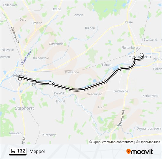 132 bus Line Map