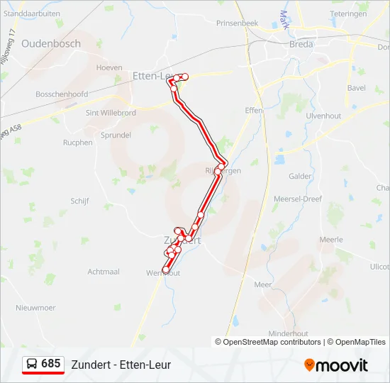 685 Bus Line Map