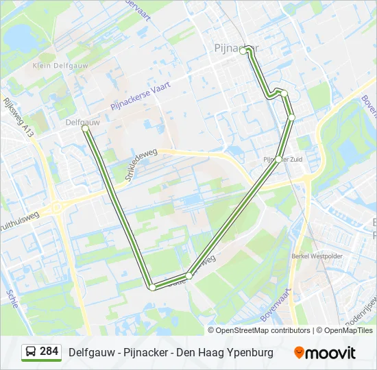 284 Bus Line Map