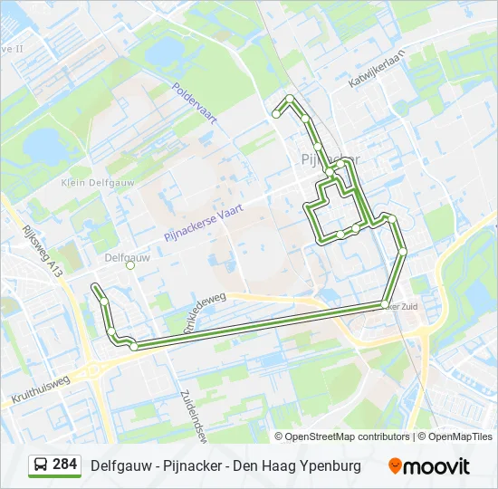 284 Bus Line Map