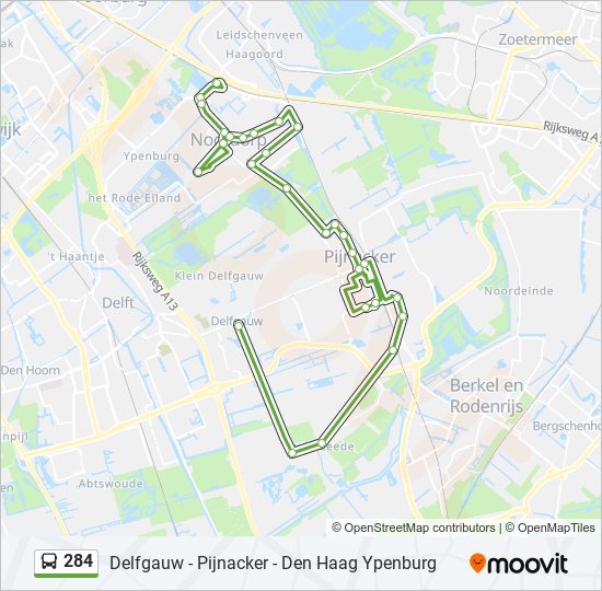 284 Bus Line Map