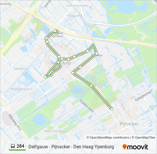 284 Bus Line Map
