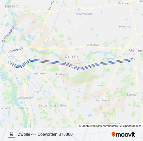 SNELTREIN RE20 Train Line Map