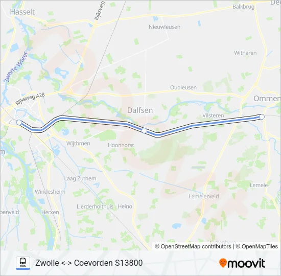 SNELTREIN RE20 Train Line Map