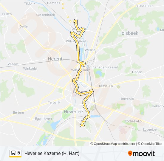 Plan de la ligne 5 de bus