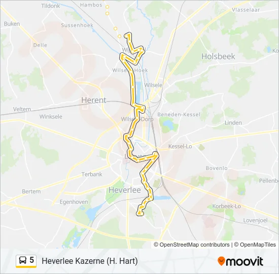 5 Bus Line Map