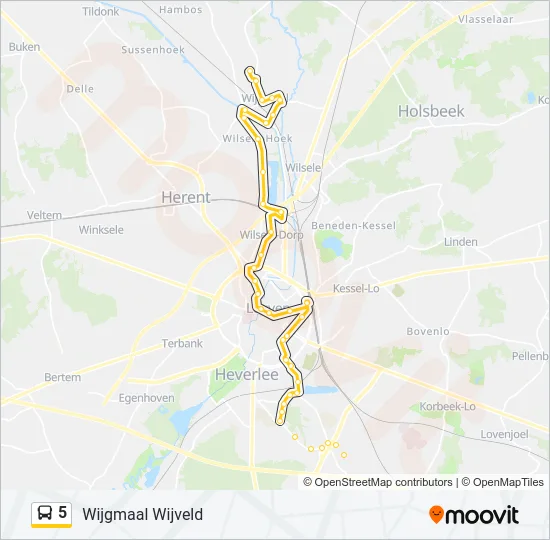 5 Bus Line Map