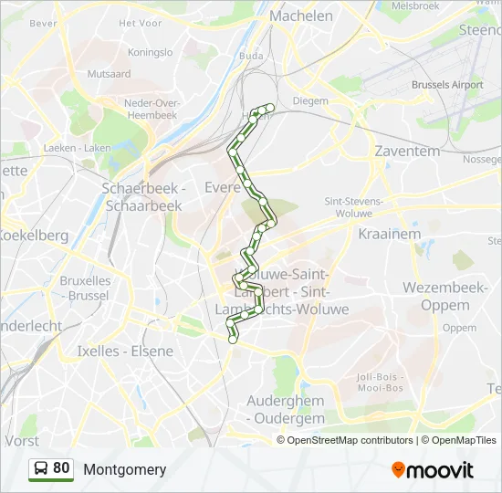 80 Bus Line Map