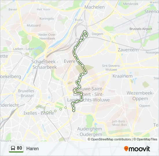 80 Bus Line Map