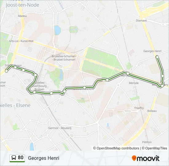 80 Bus Line Map
