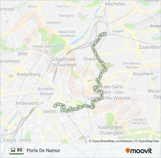 80 Bus Line Map