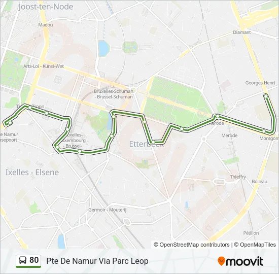 80 Bus Line Map