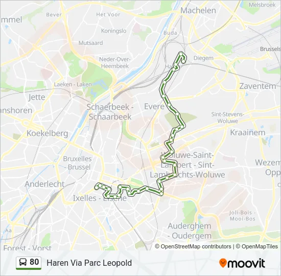 80 Bus Line Map