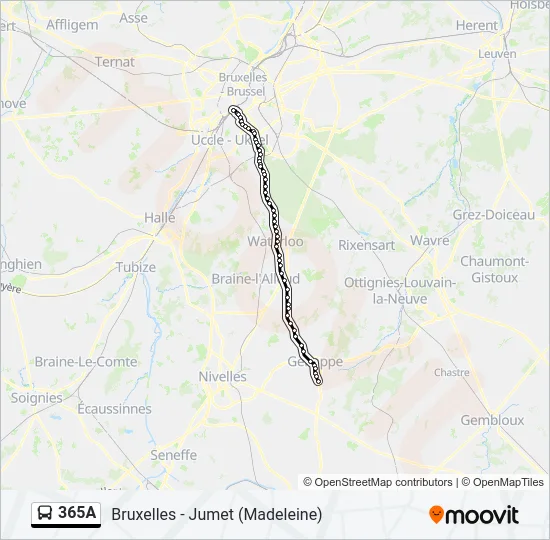 365A Bus Line Map