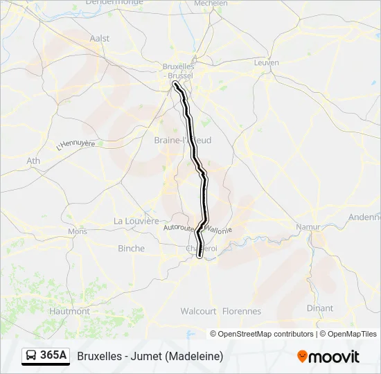 365A Bus Line Map