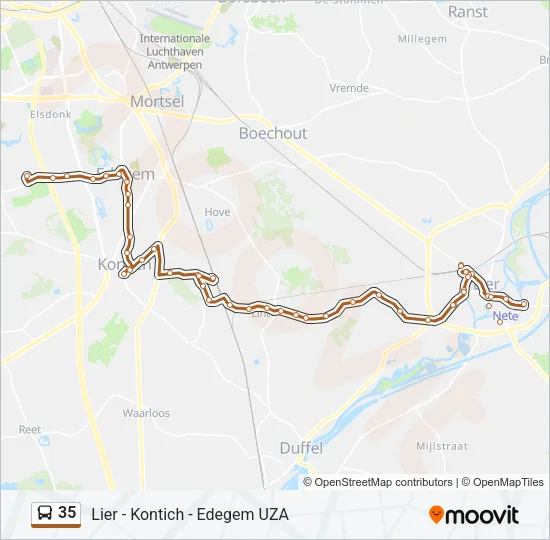35 Bus Line Map