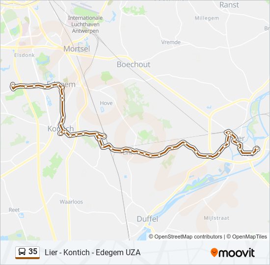 35 bus Line Map