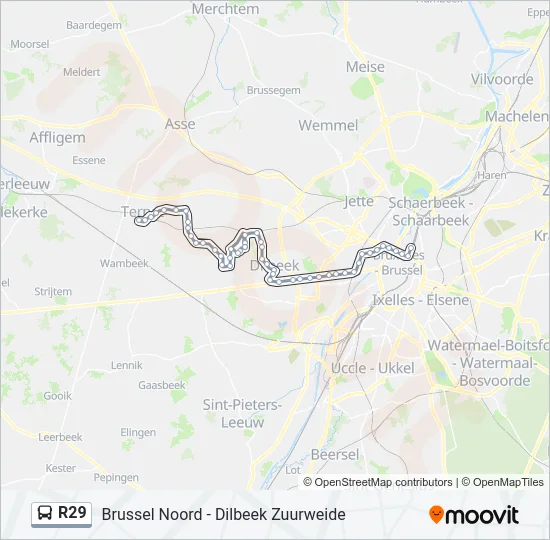 R29 Bus Line Map