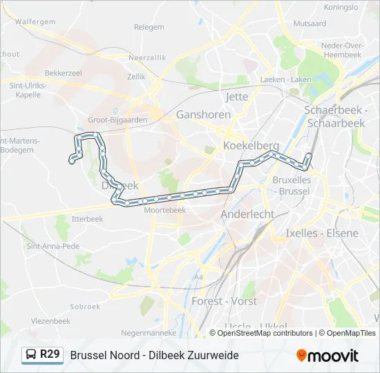 R29 Bus Line Map