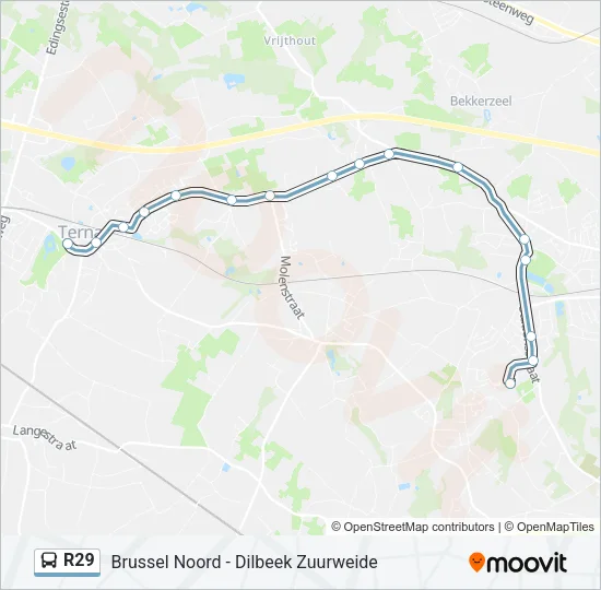R29 Bus Line Map