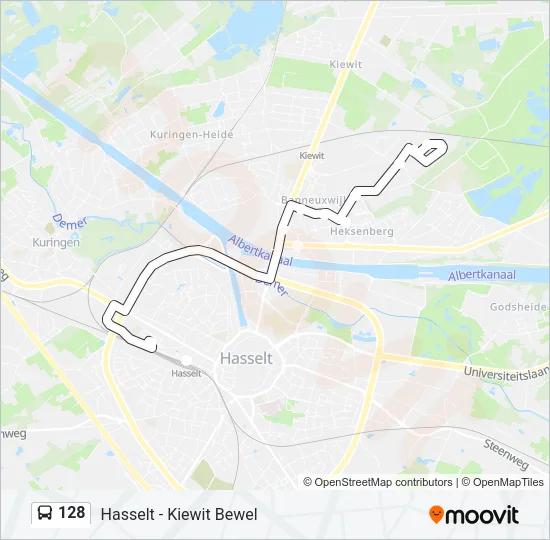 128 Bus Line Map