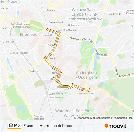 M5 Bus Line Map