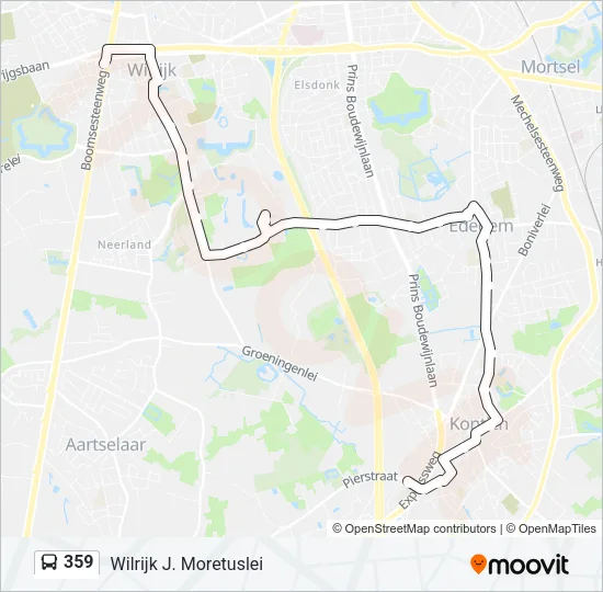 359 Bus Line Map