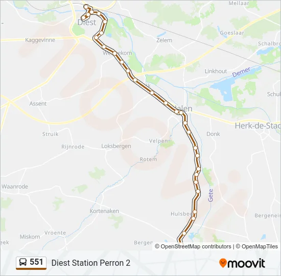 551 Bus Line Map