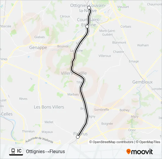 IC Trein Line Map