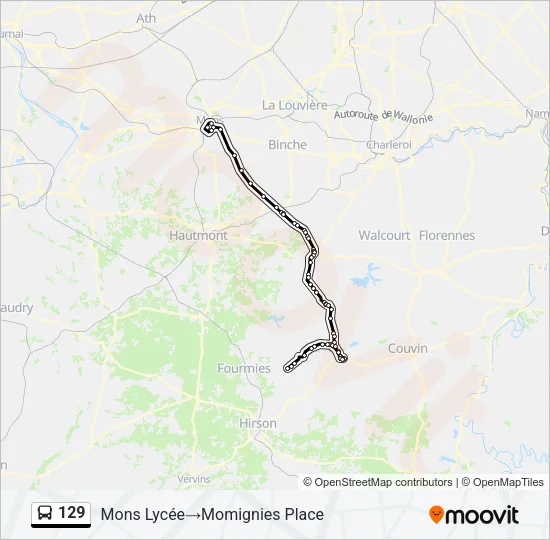 129 Bus Line Map