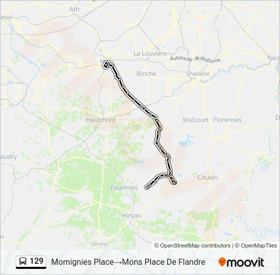 129 Bus Line Map