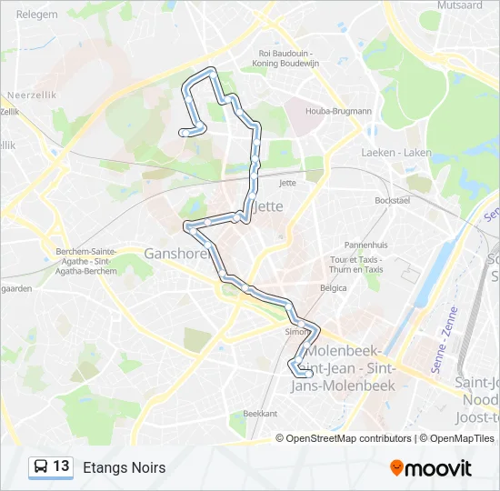 13 Bus Line Map
