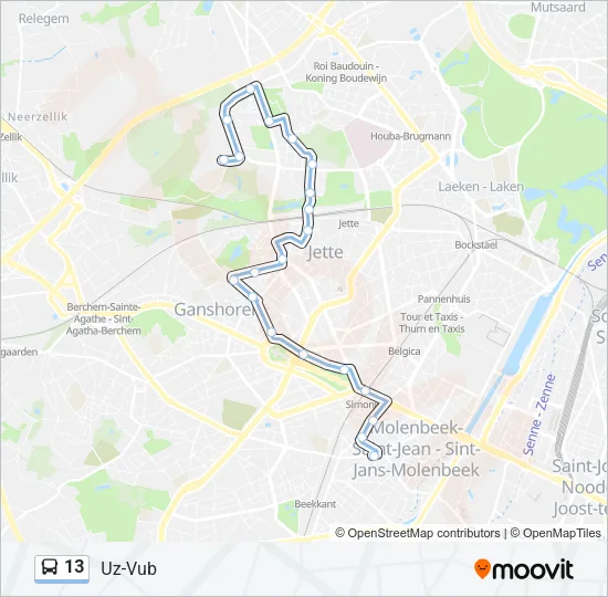 13 Bus Line Map