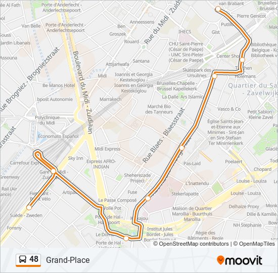 48 bus Line Map