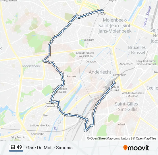 49 Bus Line Map