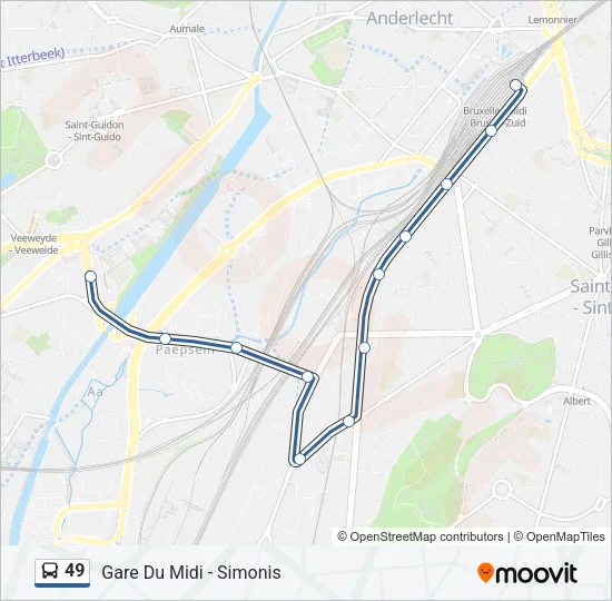 49 Bus Line Map