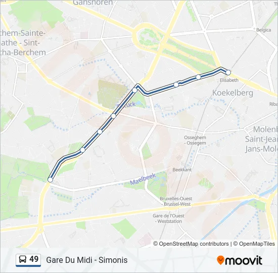 49 Bus Line Map