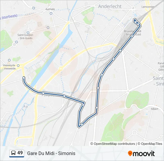 49 Bus Line Map
