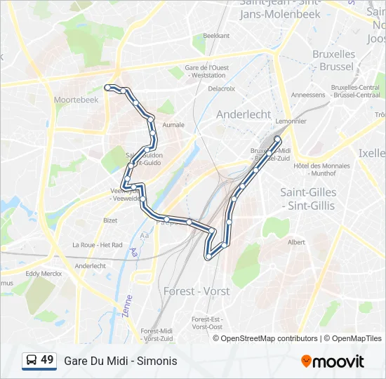49 Bus Line Map