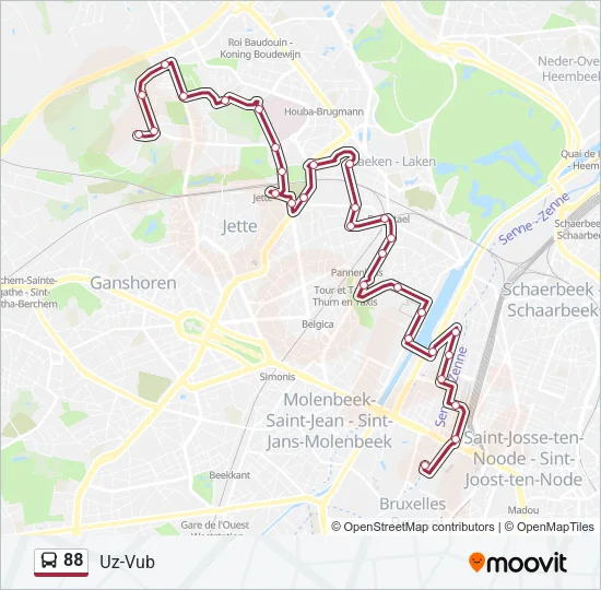 88 Bus Line Map