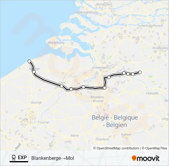 EXP Train Line Map
