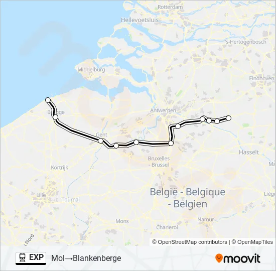 EXP Train Line Map