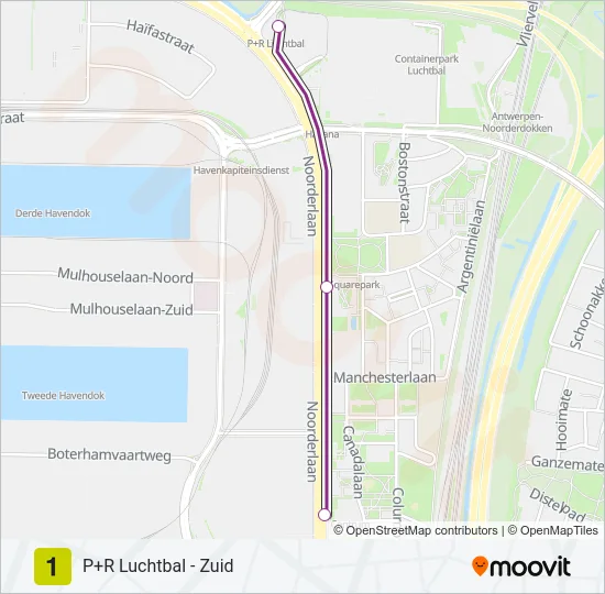 1 Light Rail Line Map