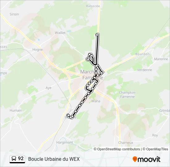 92 Bus Line Map